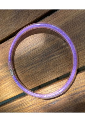 Bracelet jonc paillettes plastique parme