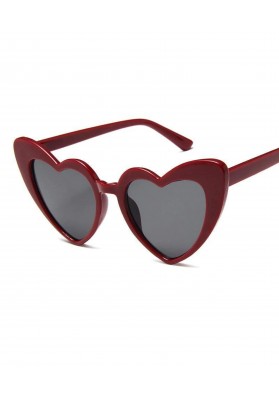 Lunettes de soleil coeur eighties bordeaux