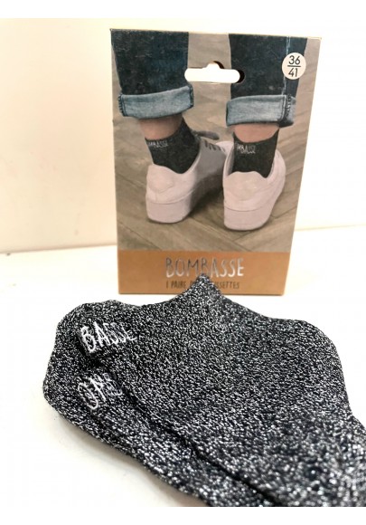 Chaussettes noires à paillettes Bombasse