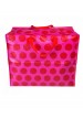 Grand sac de rangement rose pois rouges
