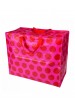 Grand sac de rangement rose pois rouges