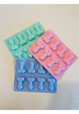 Moule petits zizis en silicone bleu pastel