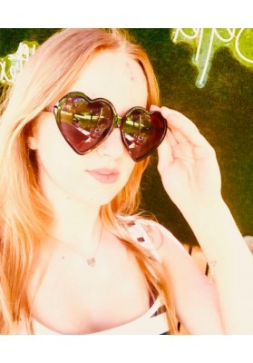 Lunettes de soleil coeur noir