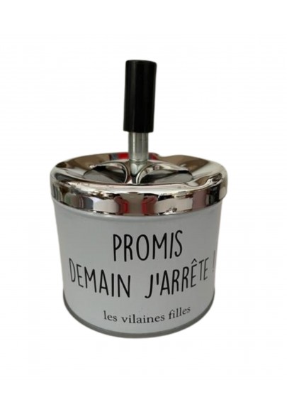 Cendrier poussoir Promis demain j'arrête Cendrier poussoir Promis demain j'arrête