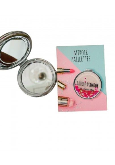 Miroir de poche à paillettes marque les vilaines filles