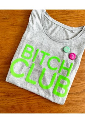 Tee-shirt col rond B**** Club vert fluo bio