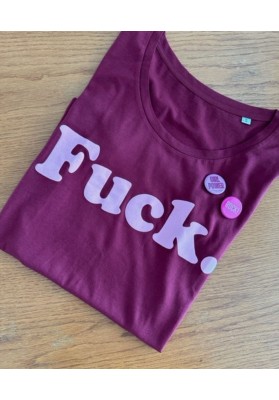 Tee-shirt col rond F*** Bordeaux bio