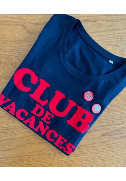 Tee-shirt col rond Club de vacances Bleu marine bio