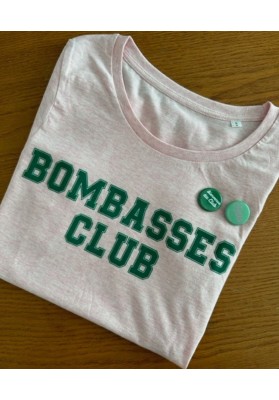 Tee-shirt col rond rose Bombasses club bio