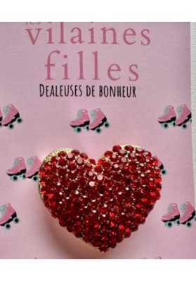 Pin's Coeur rouge strass