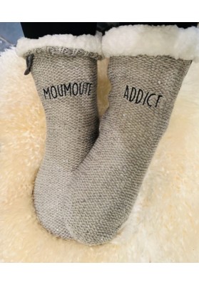 Chaussettes grises Moumoute addict