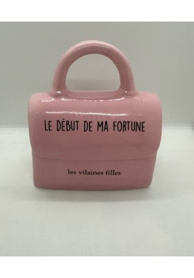 Tirelire sac à main rose Le début de ma fortune