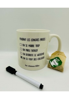 Mug LES VILAINES FILLES Anse dorée : Chez Rentreediscount Cartables &  trousses