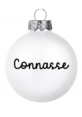Boule de noël Connasse blanche mat