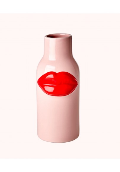 Vase rose et lèvres marque rice